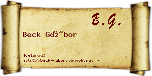 Beck Gábor névjegykártya
