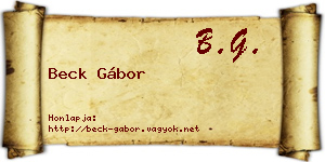 Beck Gábor névjegykártya