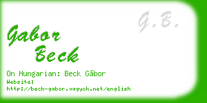 gabor beck business card